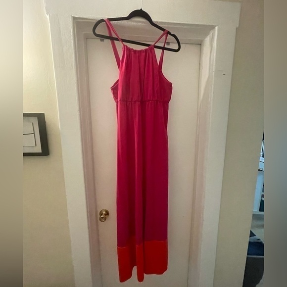 Old Navy Color block Pink and Orange Maxi Dress size Large - Picture 2 of 7